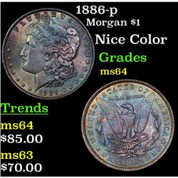 1886-p Morgan Dollar $1 Grades Choice Unc