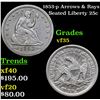 Image 1 : 1853-p Arrows & Rays Seated Liberty Quarter 25c Grades vf++