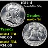 Image 1 : 1954-d Franklin Half Dollar 50c Grades Select Unc+ FBL
