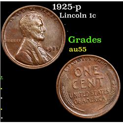 1925-p Lincoln Cent 1c Grades Choice AU