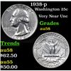 Image 1 : 1938-p Washington Quarter 25c Grades Choice AU/BU Slider