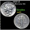 Image 1 : 1937-d Mercury Dime 10c Grades Choice AU