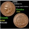Image 1 : 1880 Indian Cent 1c Grades vf+