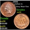 Image 1 : 1906 Indian Cent 1c Grades Choice AU/BU Slider