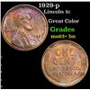 Image 1 : 1929-p Lincoln Cent 1c Grades Select+ Unc BN