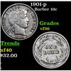 Image 1 : 1901-p Barber Dime 10c Grades vf++