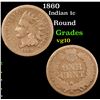 Image 1 : 1860 Indian Cent 1c Grades vg+