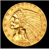 Image 2 : ***Auction Highlight*** 1928-p Gold Indian Quarter Eagle $2 1/2 Graded Select+ Unc By USCG (fc)