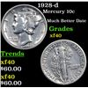 Image 1 : 1928-d Mercury Dime 10c Grades xf