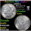Image 1 : ***Auction Highlight*** 1880-o Morgan Dollar $1 Graded Select Unc By USCG (fc)