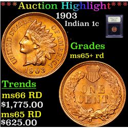 ***Auction Highlight*** 1903 Indian Cent 1c Graded Gem+ Unc RD By USCG (fc)
