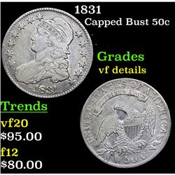 1831 Capped Bust Half Dollar 50c Grades vf details