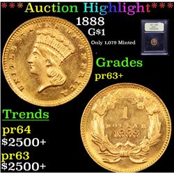 ***Auction Highlight*** 1888 Gold Dollar $1 Graded Select+ Proof By USCG (fc)