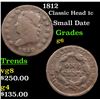Image 1 : 1812 Classic Head Large Cent 1c Grades g+