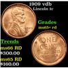 Image 1 : 1909 vdb Lincoln Cent 1c Grades Gem+ Unc RD