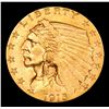 Image 2 : ***Auction Highlight*** 1915-p Gold Indian Quarter Eagle $2 1/2 Graded Select+ Unc By USCG (fc)