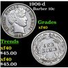 Image 1 : 1906-d Barber Dime 10c Grades xf