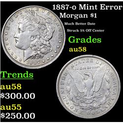1887-o Mint Error Morgan Dollar $1 Grades Choice AU/BU Slider