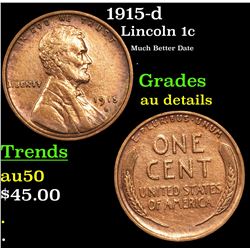 1915-d Lincoln Cent 1c Grades AU Details