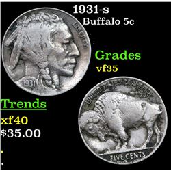1931-s Buffalo Nickel 5c Grades vf++