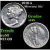 Image 1 : 1916-s Mercury Dime 10c Grades xf+