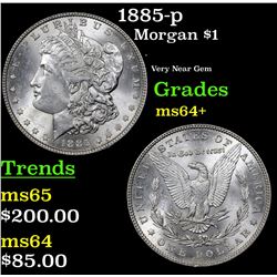 1885-p Morgan Dollar $1 Grades Choice+ Unc