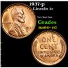 Image 1 : 1937-p Lincoln Cent 1c Grades Choice+ Unc RD