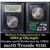 Image 1 : 1992-p Olympic Modern Commem Half Dollar 50c Grades ms70, Perfection