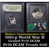 Image 1 : 1991-1995-P WWII Modern Commem Half Dollar 50c Grades GEM++ Proof Deep Cameo