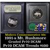 Image 1 : 1991-s Mount Rushmore Modern Commem Half Dollar 50c Grades GEM++ Proof Deep Cameo