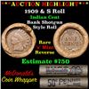 Image 1 : ***Auction Highlight*** Indian 1c Shotgun Roll, 1909 end, KEY date 's' mint other, Wow! . . (fc)