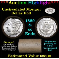 ***Auction Highlight*** 1889 & CC Uncirculated Morgan Dollar Shotgun Roll . . (fc)