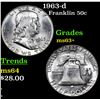 Image 1 : 1963-d Franklin Half Dollar 50c Grades Select+ Unc