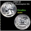 Image 1 : 1962-d Washington Quarter 25c Grades Choice Unc