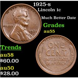 1925-s Lincoln Cent 1c Grades Choice AU