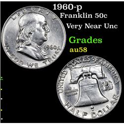 1960-p Franklin Half Dollar 50c Grades Choice AU/BU Slider