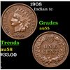 Image 1 : 1908 Indian Cent 1c Grades Choice AU