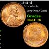 Image 1 : 1941-d Lincoln Cent 1c Grades Choice+ Unc RB