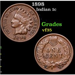 1898 Indian Cent 1c Grades vf++