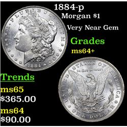 1884-p Morgan Dollar $1 Grades Choice+ Unc