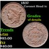Image 1 : 1837 Coronet Head Large Cent 1c Grades vf details