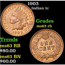 1903 Indian Cent 1c Grades Select Unc RB