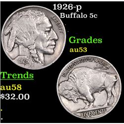 1926-p Buffalo Nickel 5c Grades Select AU