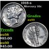 Image 1 : 1918-s Mercury Dime 10c Grades Select AU