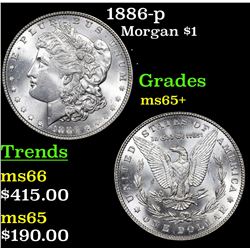 1886-p Morgan Dollar $1 Grades GEM+ Unc