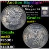 Image 1 : ***Auction Highlight*** 1887-o Morgan Dollar $1 Graded Choice+ Unc By USCG (fc)
