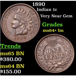 1890 Indian Cent 1c Grades Choice+ Unc BN