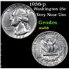 Image 1 : 1936-p Washington Quarter 25c Grades Choice AU/BU Slider