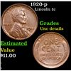 Image 1 : 1920-p Lincoln Cent 1c Grades Unc Details