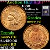 Image 1 : ***Auction Highlight*** 1880 Indian Cent 1c Graded Choice+ Unc RD By USCG (fc)
